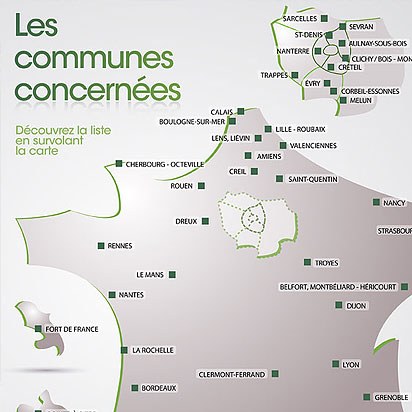 Carte Emplois Francs par communes